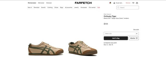 Add Products to the Shopping Bag when ordering from FARFETCH