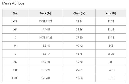 American Eagle men tops size guide